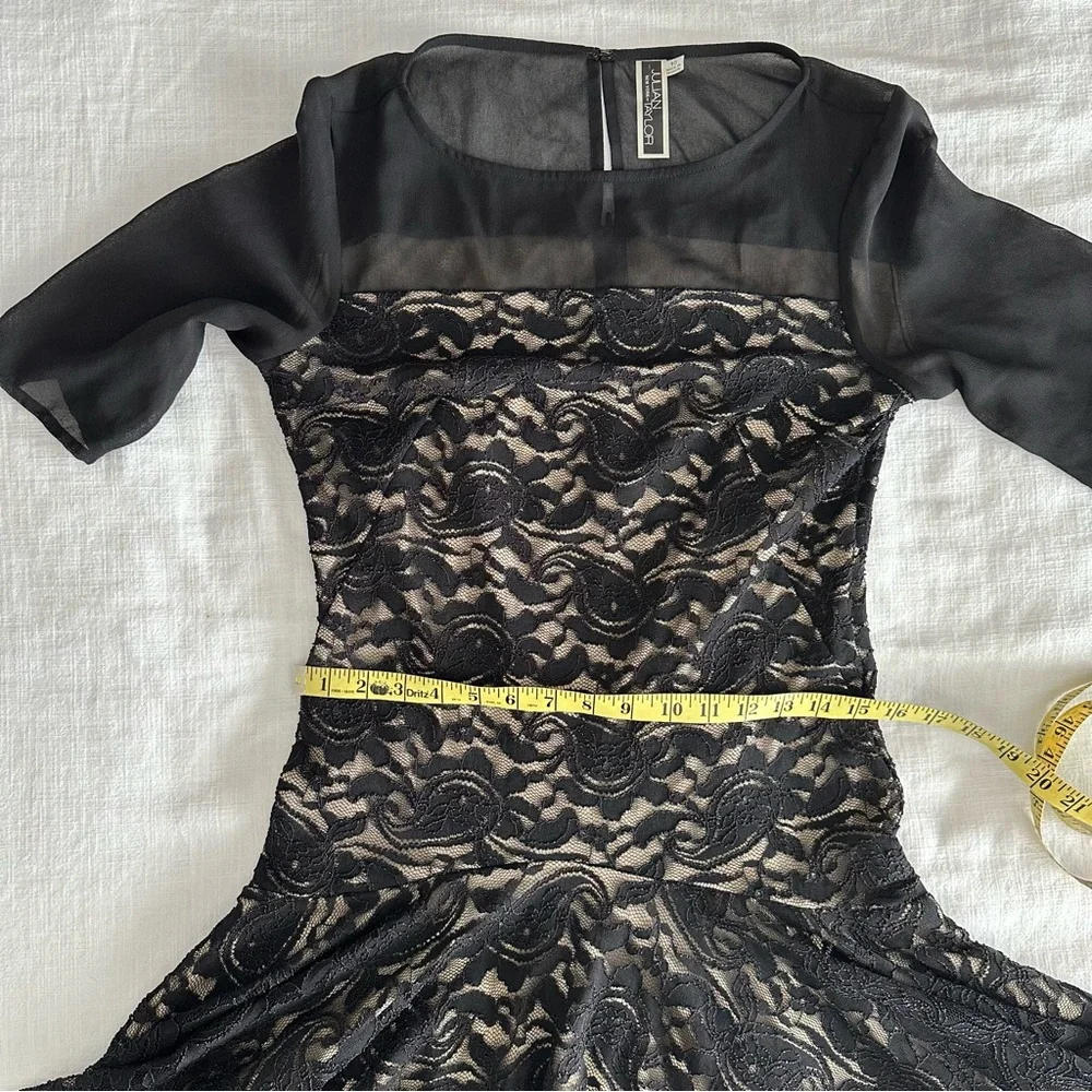 Vintage Y2K Black Lace Drop Waist Whimsigoth Dark Fairy Dress 10
